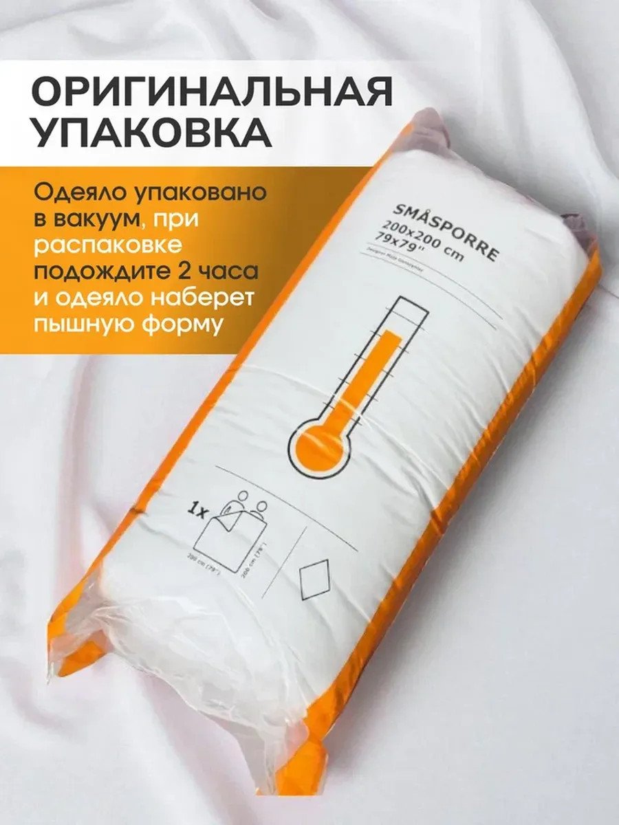 Двуспальное одеяло теплое 200х200 зимнее Икеа Смоспорре
