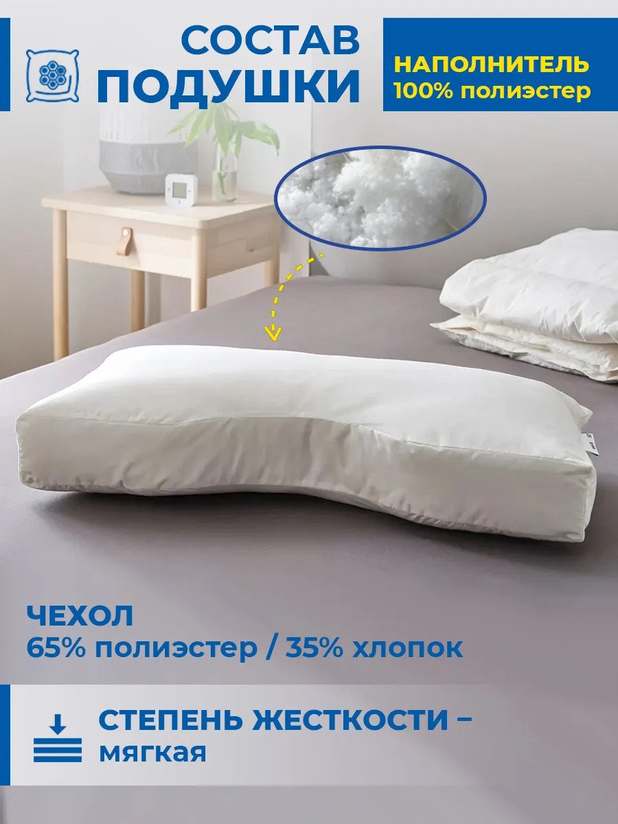 Анатомическая подушка для сна с выемкой Скогслёк