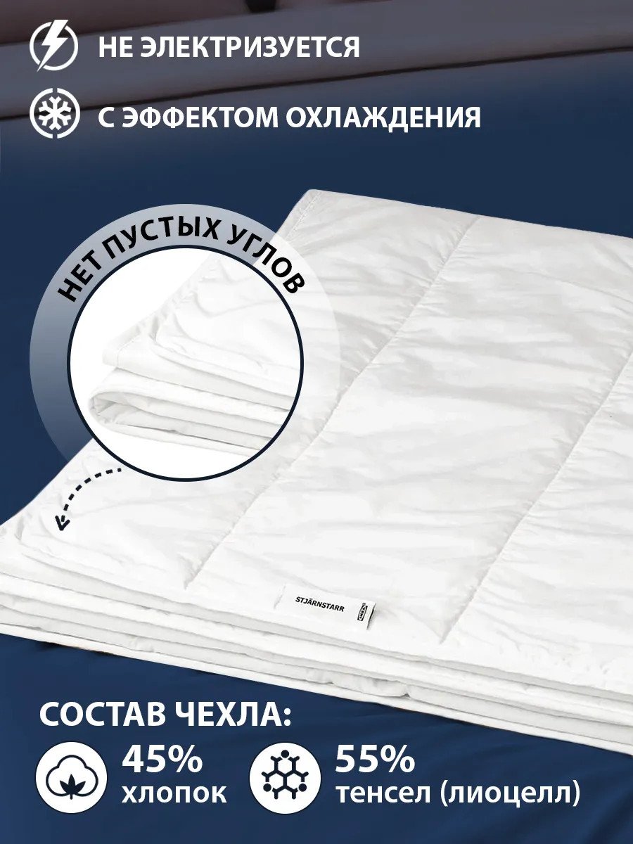 Двуспальное одеяло облегченное 200х200 всесезонное Икеа