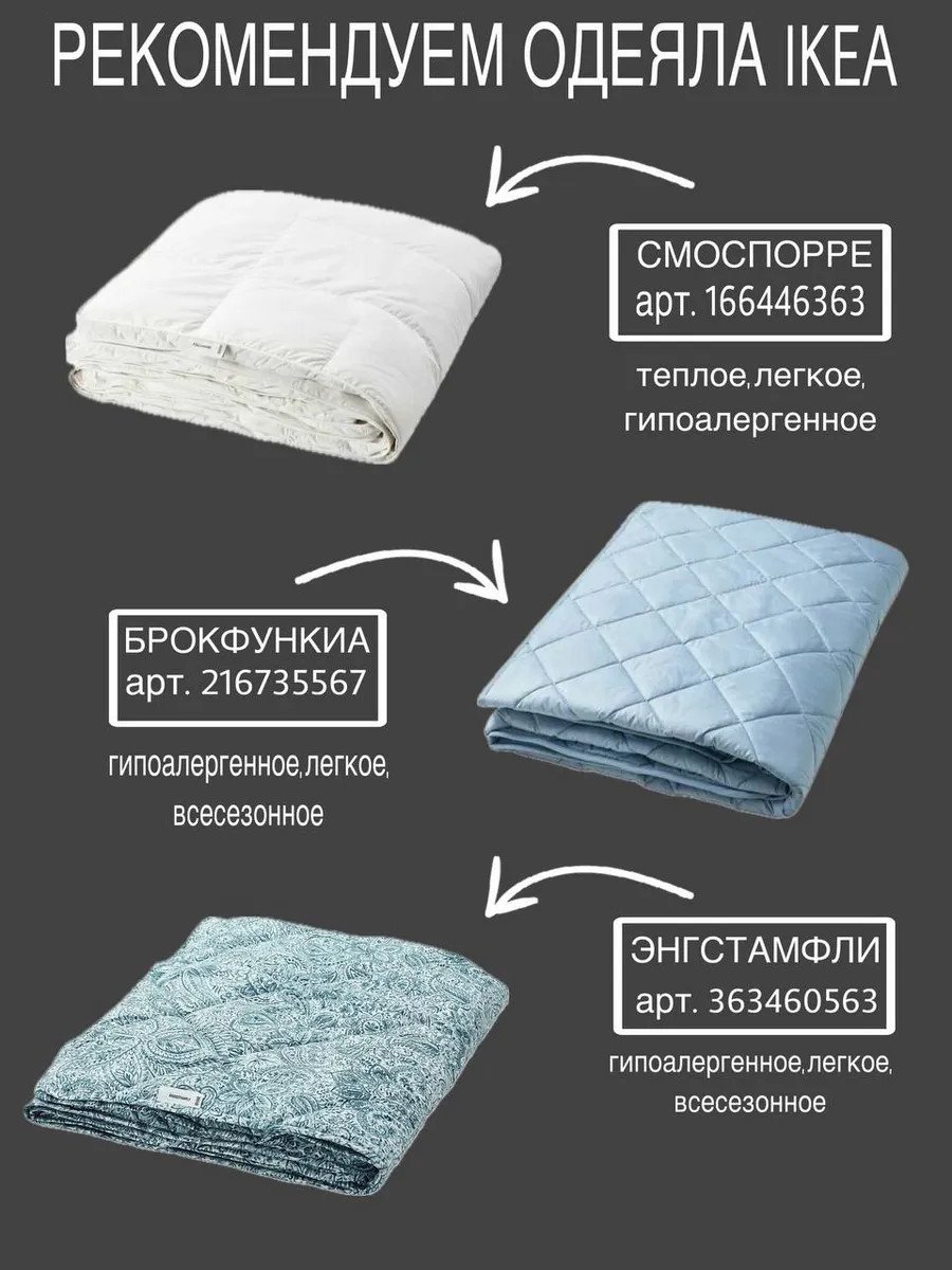 Детская подушка 50х70 для сна мягкая гипоаллергенная Икеа