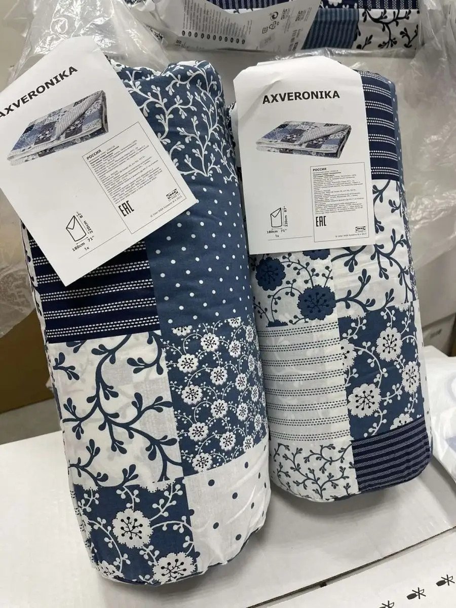 Стеганое покрывало на кровать 180x220 хлопок Икеа