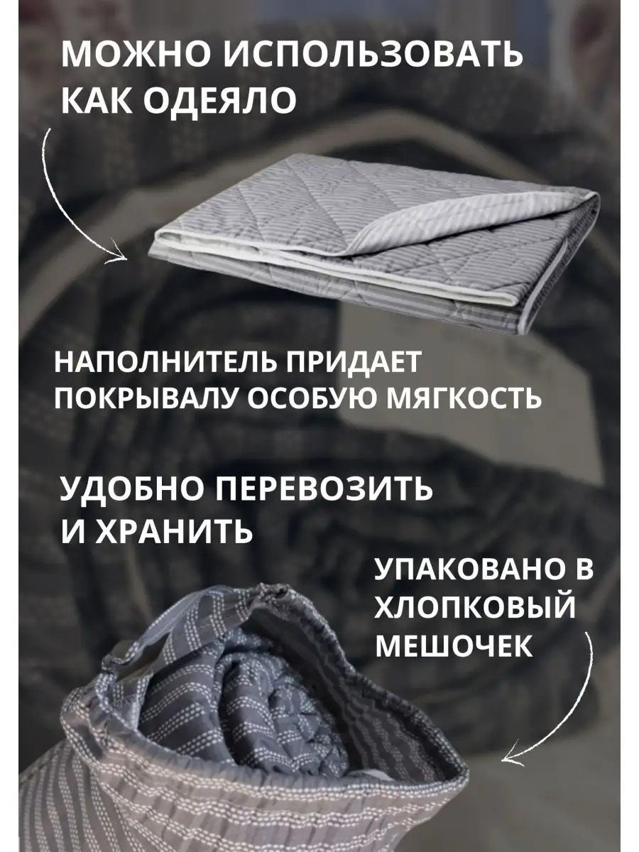 Стеганое покрывало на кровать 180x220 хлопок Икеа